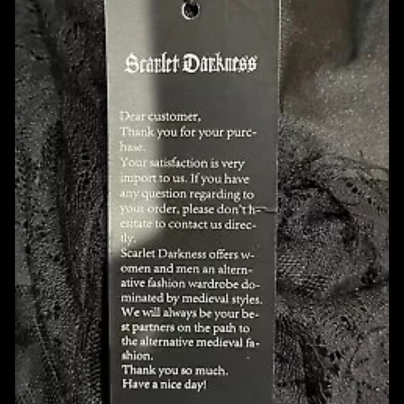 SCARLET DARKNESS Gothic Dress Lace Top Asymmetrical Hem medium NWT - Picture 8 of 10